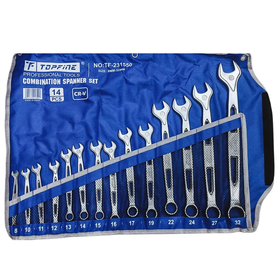 طقم مفاتيح 14 قطعة Jeu de clés mixtes TOPFINE – 14 pièces, 8 à 24 mm